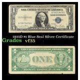 1935D $1 Blue Seal Silver Certificate Grades vf++