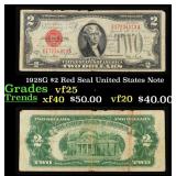 1928G $2 Red Seal United States Note Grades vf+