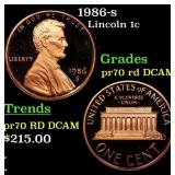 1986-s Proof Lincoln Cent 1c pr70 rd DCAM SEGS