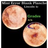 Mint Error Blank Planchet Lincoln Cent 1c Grades U