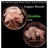 1oz .999 Fine Copper Bullion Round - Buffalo Nicke