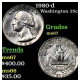 1980-d Washington Quarter 25c Grades GEM++ Unc