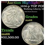 *Highlight* 1936-p Walking Liberty Half Dollar TOP