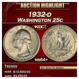 1932-d Washington Quarter 25c ms64+ SEGS