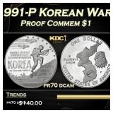 1991-P Korean War Proof Modern Commem Dollar $1 pr