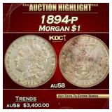 1894-p Morgan Dollar $1 au58 SEGS