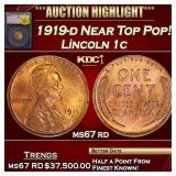 *Highlight* 1919-d Lincoln Cent Near Top Pop! 1c m