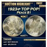 1923-p Peace Dollar TOP POP! $1 ms67+ SEGS