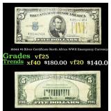 1934A $5 Silver Certificate North Africa WWII Emer