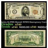 1934A $5 FRN Hawaii WWII Emergency Currency Key To