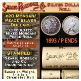 84- SEARS 20 Coin Mixed Morgan/Peace Dollar Roll C