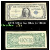 1957B $1 Blue Seal Silver Certificate Grades vf++