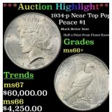 *Highlight* 1934-p Peace Dollar Near Top Pop! $1 m