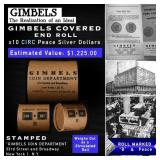 147- GIMBLES Circ Peace Dollar $1 Roll 10 Coin B G