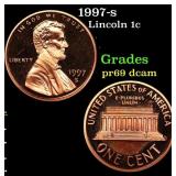 1997-s Proof Lincoln Cent 1c Grades GEM++ Proof De