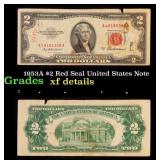 1953A $2 Red Seal United States Note Grades xf det