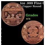 1oz .999 Fine Copper Bullion Round - Silver Certif