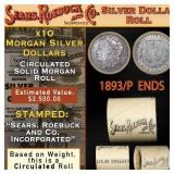 59- Circ Morgan Silver Dollar Roll By SEARS 10 Coi