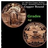 1oz .999 Fine Copper Bullion Round - Standing Libe