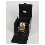 Gold Zippo Lighter w/ Box - Lights at All Times