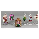 6 Christopher Radko Christmas Santa Ornaments