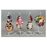 4 Radko Santa & Gnome Christmas Ornaments w/ tags