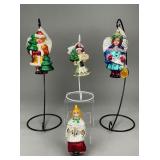 4 Radko Christmas Carolers Ornaments with Tags