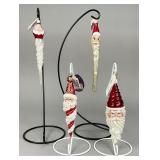 4 Radko Santa Elf Icicle Ornaments with Tags