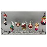 7 Radko Christmas Santa Puppy Ornaments