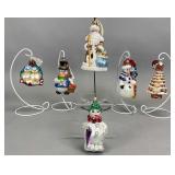 6 Radko Santa Snowmen Christmas Ornaments