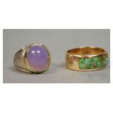 2 14k Gold & Stone Rings