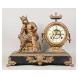 Ansonia Figural Mantel Clock Mercury