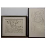 After Henri Matisse 2 Lithographs Bouquet & Woman