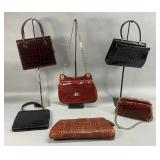 6 Vintage Crocodile Alligator Purses