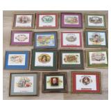 15 Framed Cuban Cigar Box Labels