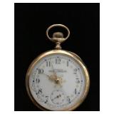 AWWE Enamel Faced Engraved Pocket Watch