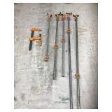 (5) Clamps Made From Galvanized Pipe - 33"-61"