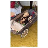 Vintage, baby buggy, teddy bears Buggy needs work