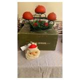 Holt Howard candle holder & santa napkin ring