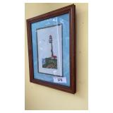 Crosstitch lighthouse framed