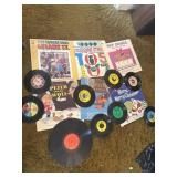 Vintage records and 45s