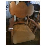 Vintage rocking chair, upholstered seat