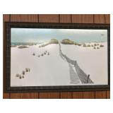 Original watercolor ï¿½Sand Fenceï¿½ by Durrett 1967