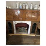 Mid century electric fireplace with bar and