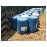 Lo of 6 - 55 Gallon Plastic Barrels