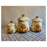 Vintage Mushroom Ceramic Canisters
