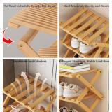 Wooden 3 Tiers Shoe Rack - Foldable Multipurpose