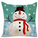 Blue Snowman Throw Pillow Covers. 20"x20". See