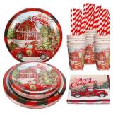 Christmas Paper Plates and Napkins Set,