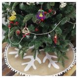 HOHOTIME Christmas Tree Skirt, 30 Inches Burlap